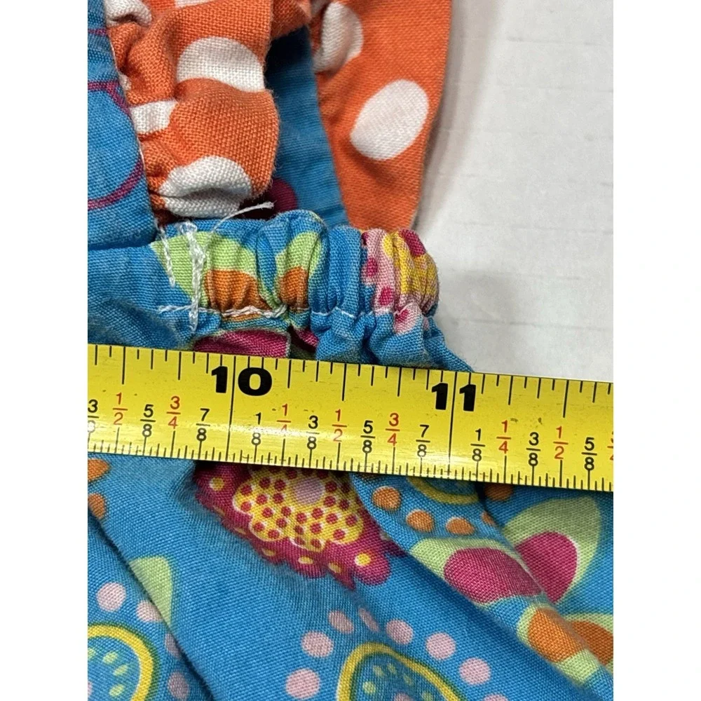 Girls Size‎ 4 Colorful Floral Patchwork Dress Ruffle Sleeves Retro Style Cotton